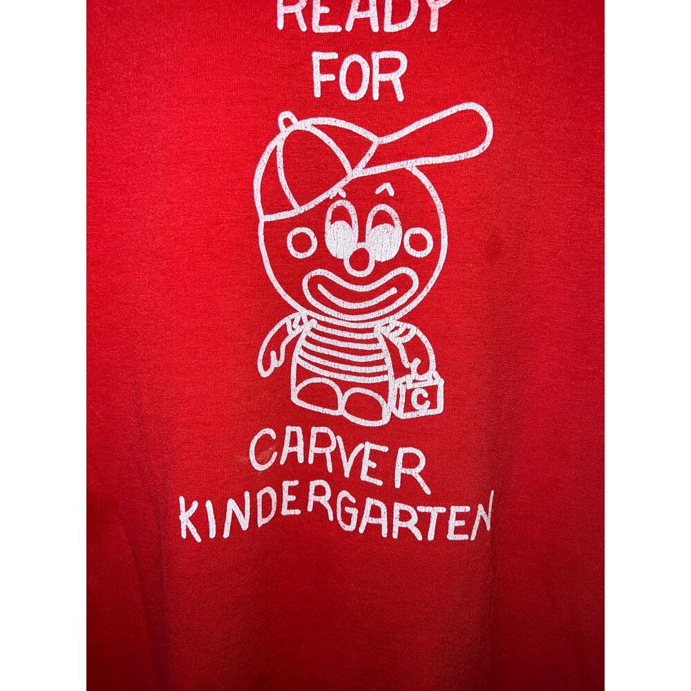 Vintage Kindergarten Shirt Ready For Carver School Red Tee Vtg 90s Medium View 3